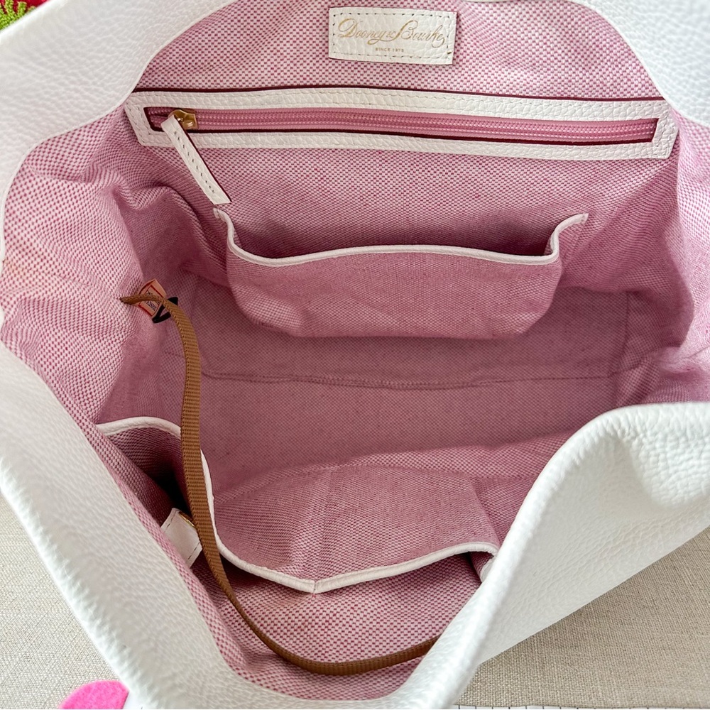 Dooney & Bourke White Lucca Leather Logo Lock Pebbled Leather Shoulder Bag Set - Picture 11 of 16
